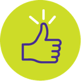 Icon of a hand with thumbs up